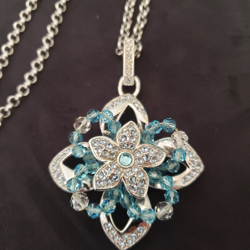 Swarovski Blue Flower Necklace